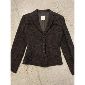 Piazza Sempione Tweed Knit Suit Jacket Blazer Stretchy Wool IT40; 6/S